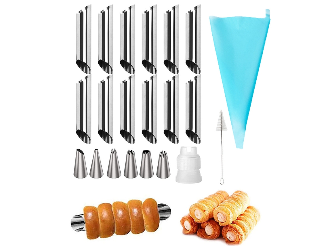 21 Peças De Utensílios Para Assar Bolos E Pães, Forma Para Cannoli, Forma Para Confeitaria Com Chifre De Creme Zeuxo