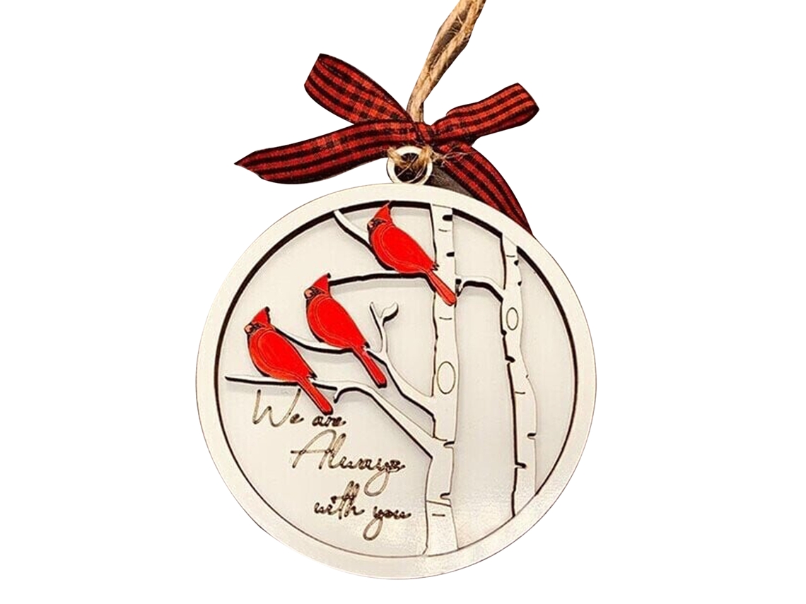 Enfeite De Natal Memorial Handmade Three Birds Com Cardinal Exclusivo Da Laxiscreed