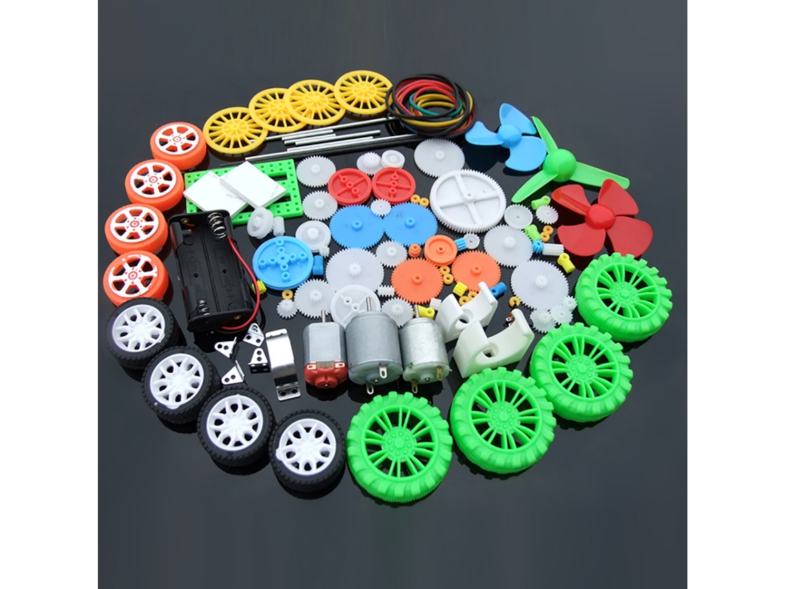 Kit De Motor Dc De 112 Piezas Com Engrenagens Plásticas, Suporte E Hélices Para Projetos Diy De Ciência