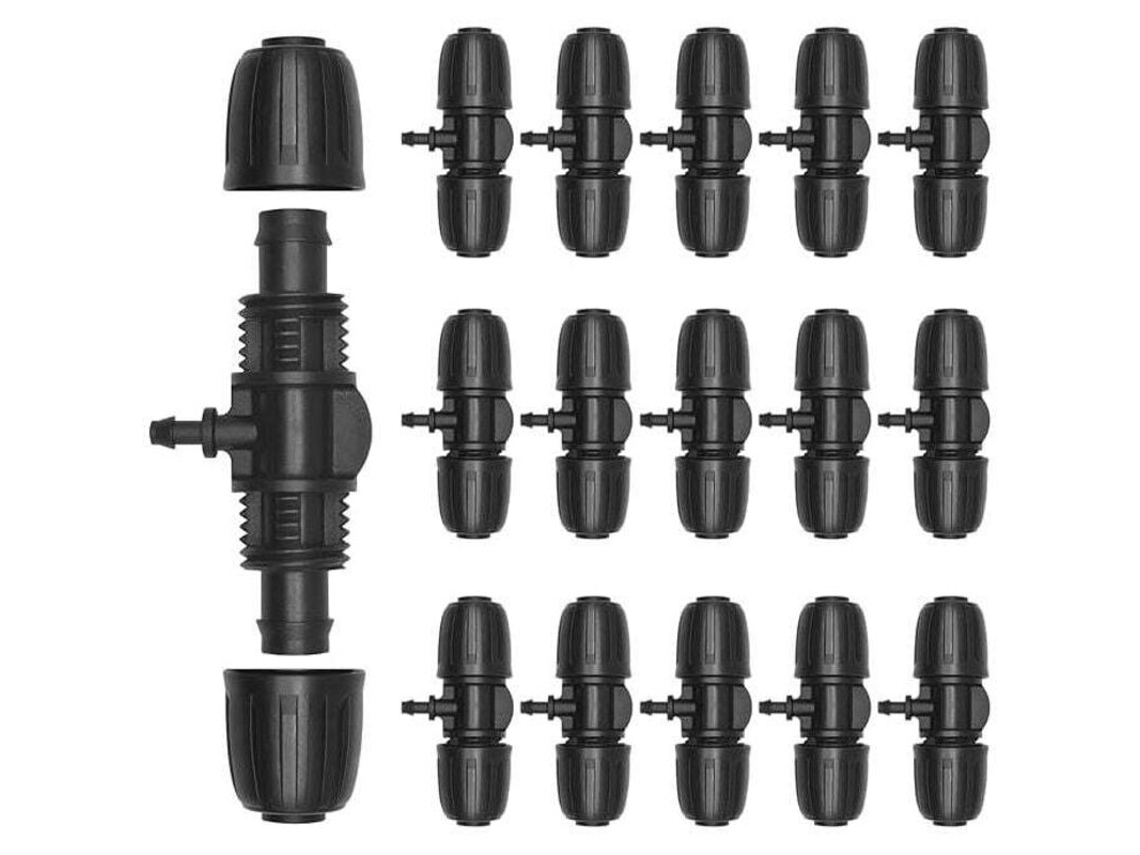 Conector De Mangueira 15 Peças,conector Em T Com Espigão,para Irrigação Por Gotejamento Com Tubos De 1/2 A 1/4 Btforus