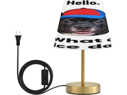 Abajur De Mesa Guoche Dog In Hello Com 3 Níveis Brilho E Cúpula, Ideal Para Mesa De Cabeceira, Escrivaninha Ou Leitura