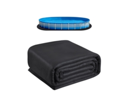 Revestimento Para Piscina Ovalada 3,7 X 7,3 M Para Piscinas Elevadas, Preto Vevor