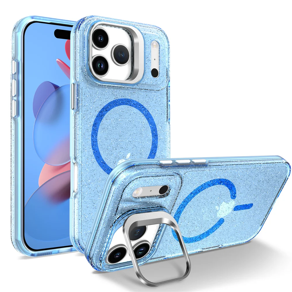 Capa Magnética Magsafe Para Iphone (iphone 14 Plus, Azul), Capa Protetora Transparente.