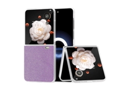 Capa De Celular Pc Fosca Transparente Com Efeito Degradê E Glitter Para Honor Magic V Flip