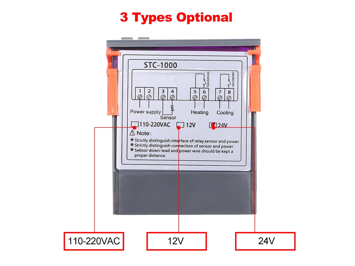 Controlador de Temperatura Digital Stc 1000 com Sensor para Aquecimento e Resfriamento | S/MARCA