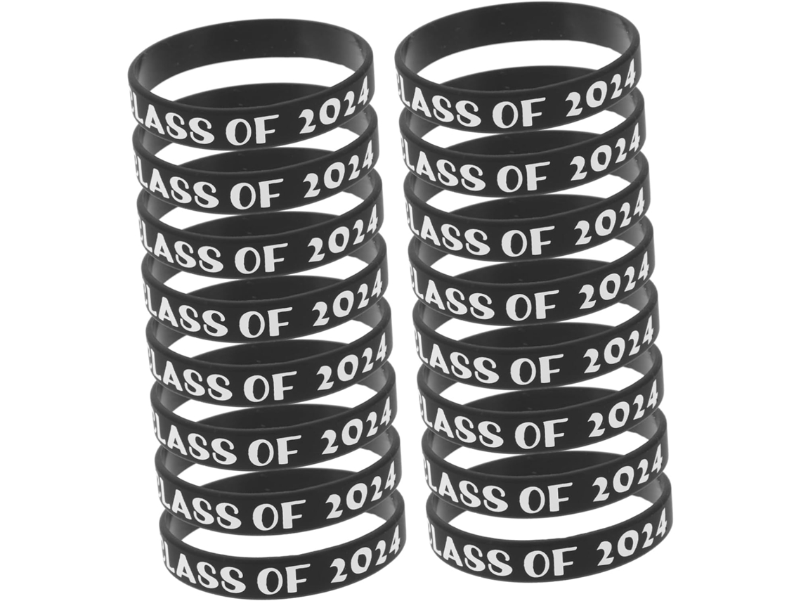 50 Pulseiras de Silicone Resistentes ao Desgaste para Forature, Turma de 2024, 20cm de Circunferência, para Festivais E