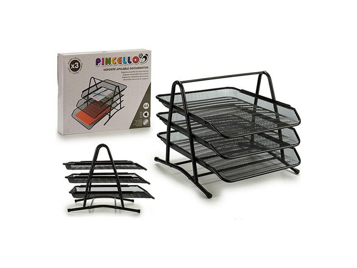 Tabuleiro Preto Metal 3 Pcs