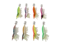 Conjunto de 8 Iscas Luminosas de Silicone para Lula e Polvo Danu26