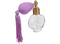 Frasco De Vidro Recarregável Com Spray Para Perfume E Pó, Design Vintage Compacto E Versátil.