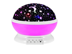 Projetor de estrelas Lurelia com carregamento USB, sensor de toque, RGB e rotação de 360º para quarto infantil.