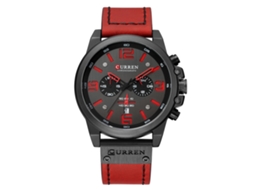 Relógio Curren Masculino Quartzo Pulseira de Couro Data Resistente À Água 30m