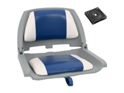 Vidaxl 2 Pcs Conj. Assento De Barco Dobrável Com Almofada Azul/branco