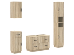 Vidaxl Conjunto De Armários De Banheiro Com 4 Peças Hoorn