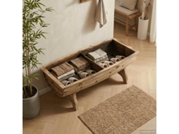Vidaxl Banco De Arrumação Madeira Maciça E Tecido 103x51x44 Cm
