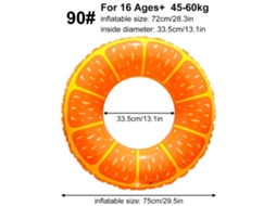 Boia Inflável Espessa Em Formato De Laranja Para Piscina, Ideal Para Adultos Na Praia E Em Festas Na Piscina No Verão