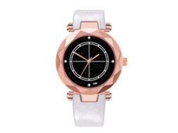 Relógio de Pulso Feminino Fashion com Pulseira de Pu e Mostrador de Quartzo (branco)