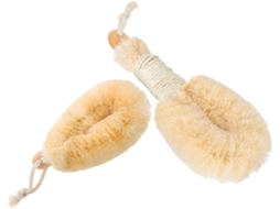 Conjunto De 2 Escovas Corporais Sisal Natural Com Cabos Ergonômicos Para Escovação A Seco E Esfoliação Suave Da Pele No