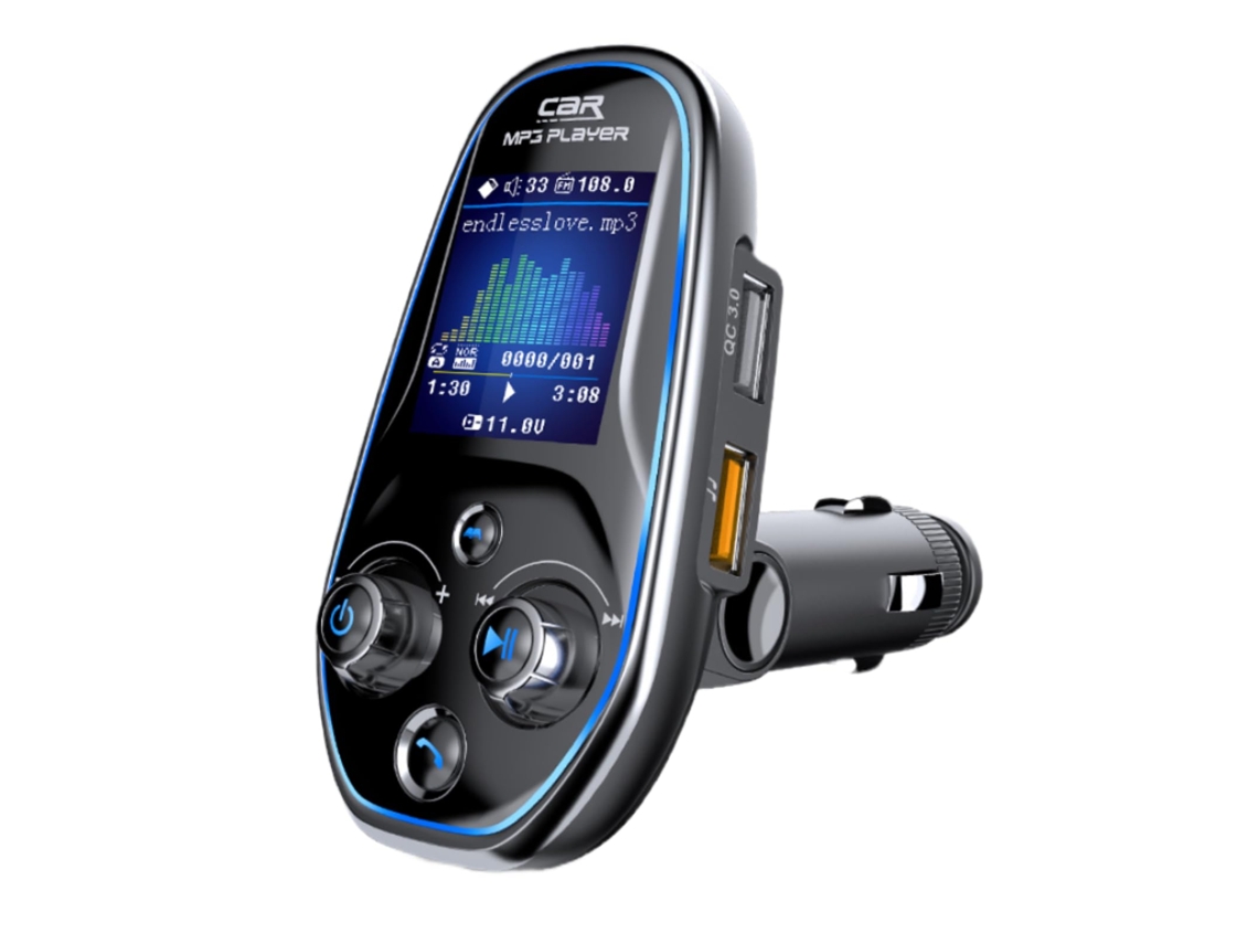 Transmissor Fm Bluetooth Para Carro Com Leitor Tf E Usb E Entrada Aux