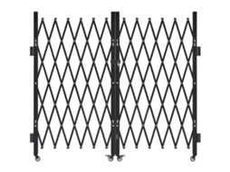 Portão de segurança dobrável duplo Vevor 3200 x 1605 mm com fechadura e rodas