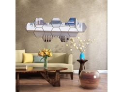KOFIHETY Azulejo De Plástico Pvc Para Decoração De Casa, Formato Hexagonal, Fácil De Aplicar E Remover, Película Protetora De Superfície Lisa, Prata (12 Peças)