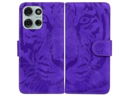 Capa De Couro Para Celular Com Estampa De Tigre Em Relevo