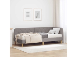 Vidaxl Estrutura De Cama De Canto Cinzento-acastanhado 80 X 200 Cm