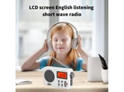Rádio Portátil Com Alto-falante Embutido, Tela Digital Grande, Mono, Receptor De Áudio, Branco SUNNY SPACES