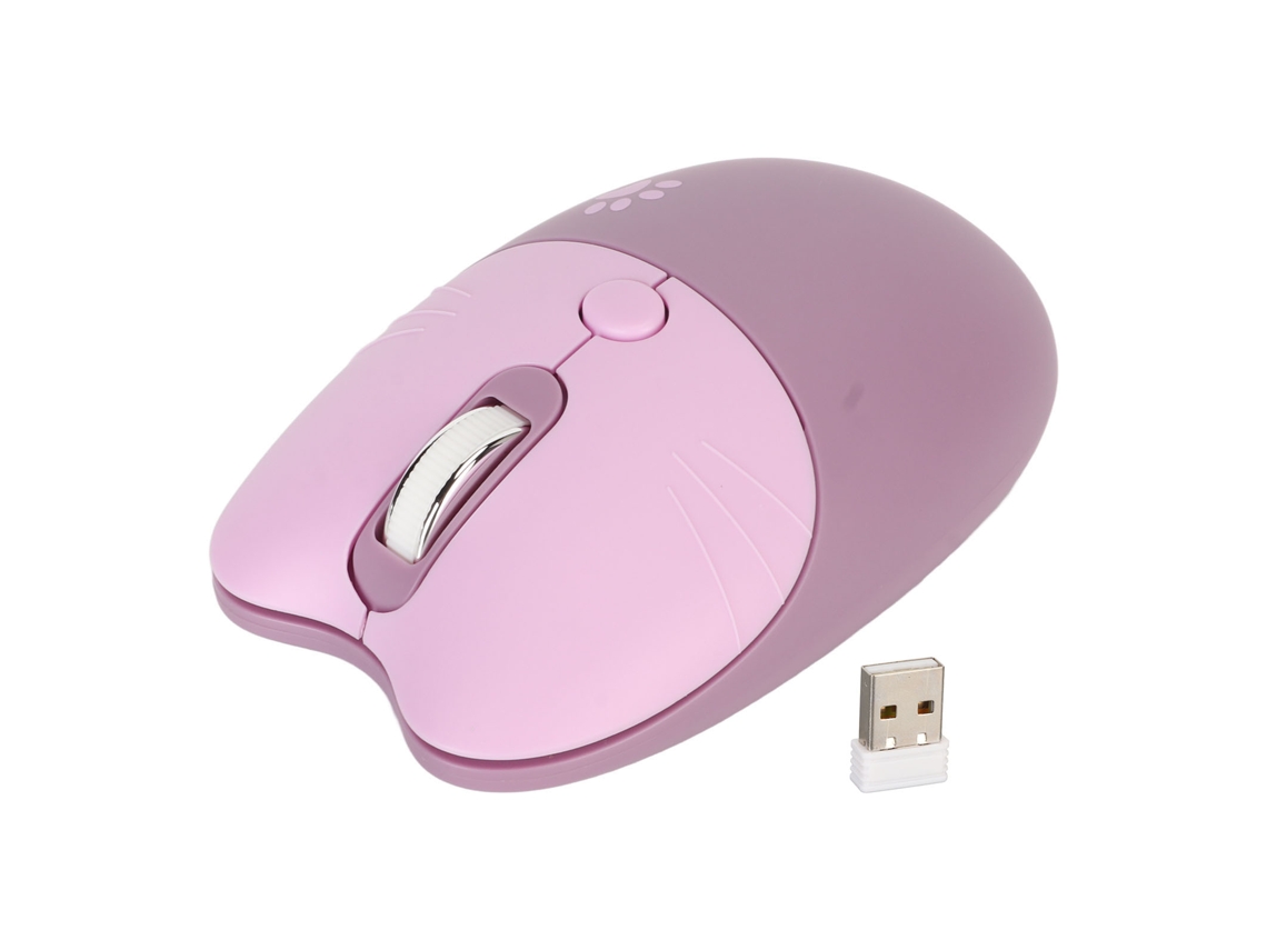 Ratón Inalámbrico com Design de Gato, Silencioso, 2.4g, 3 Dpi, Usb, para Portátil, Cor Chá com Leite | S/MARCA