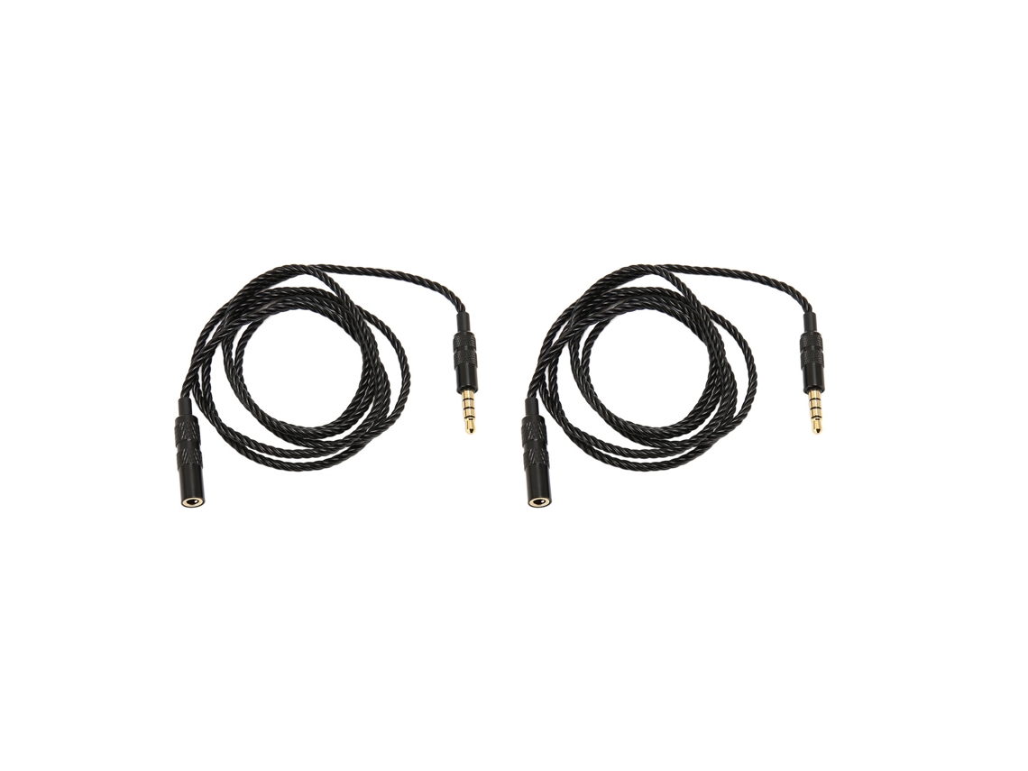 Aetheria 2pcs Cabo Extensão de Fone de Ouvido 3.5mm Macho para Fêmea Aux 100cm Preto