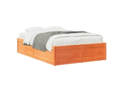 Cama Sem Colchão 135x190 cm Madeira Pinho Maciça Castanho mel MAISON EXCLUSIVE