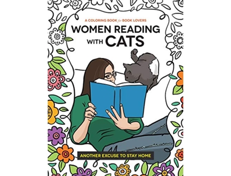 Livro Women Reading with Cats A Coloring Book for Book Lovers de Bracket Publishing (Inglês)