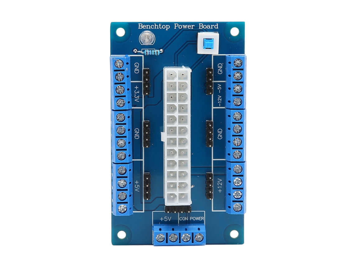 Mali placa de Quebra de Alimentação Atx Dc 24 e 20 Pinos com Indicador Led e Botão de Bloqueio