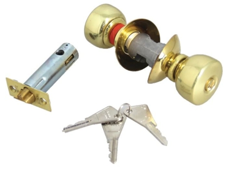 Fechadura Tubular V 6500 com Botão Padrão em Latão Polido Eixo 63 Mm VACHETTE 19244000