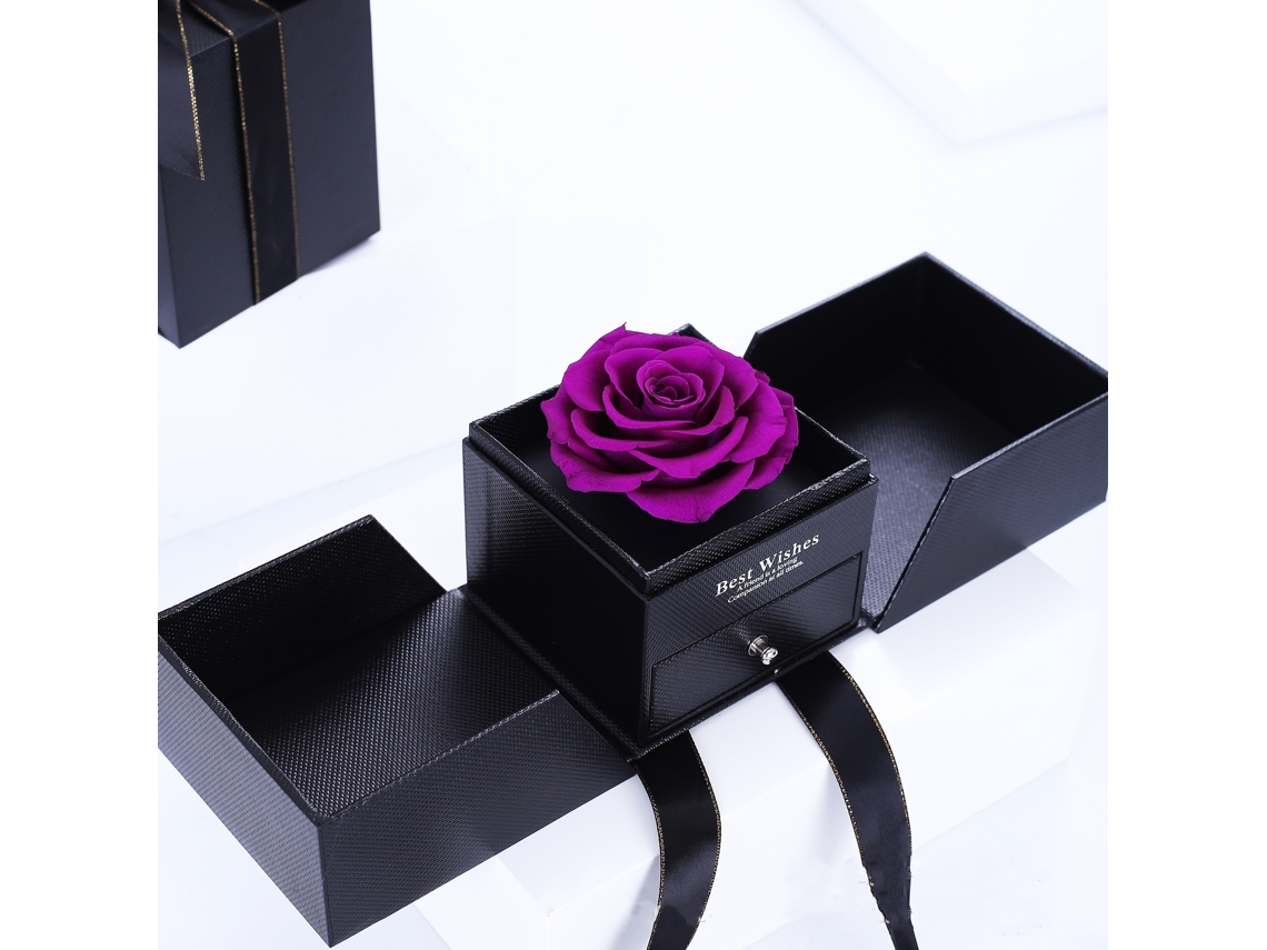 Elysve Caixa De Presente Decorativa Roxo, Rosas