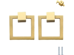 Conjunto De 2 Puxadores Porta Em Cobre Para Guarda Roupa, Com Pingente De Anel Dourado, Para Gavetas, 44x 14mm