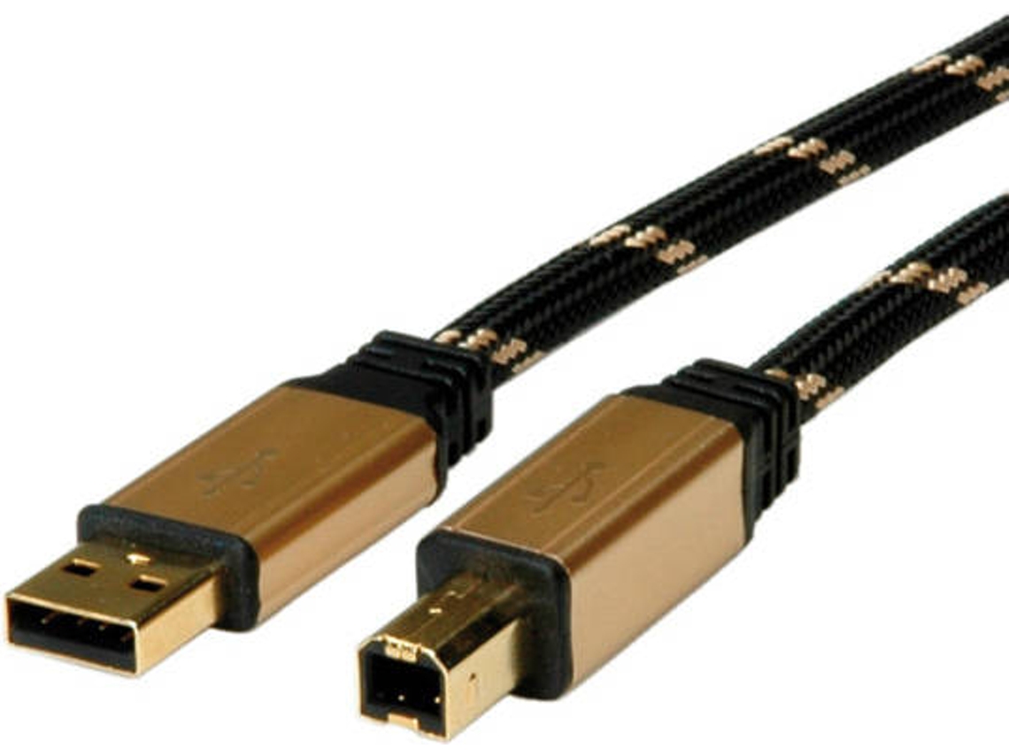 Cabo de Dados ROLINE (USB A - USB B - 3 m - Preto)