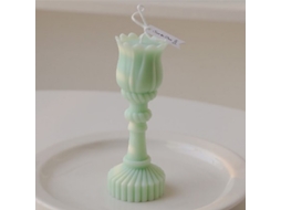 Vela Aromática Forma Tulipa Verde Presente Decoração Casa