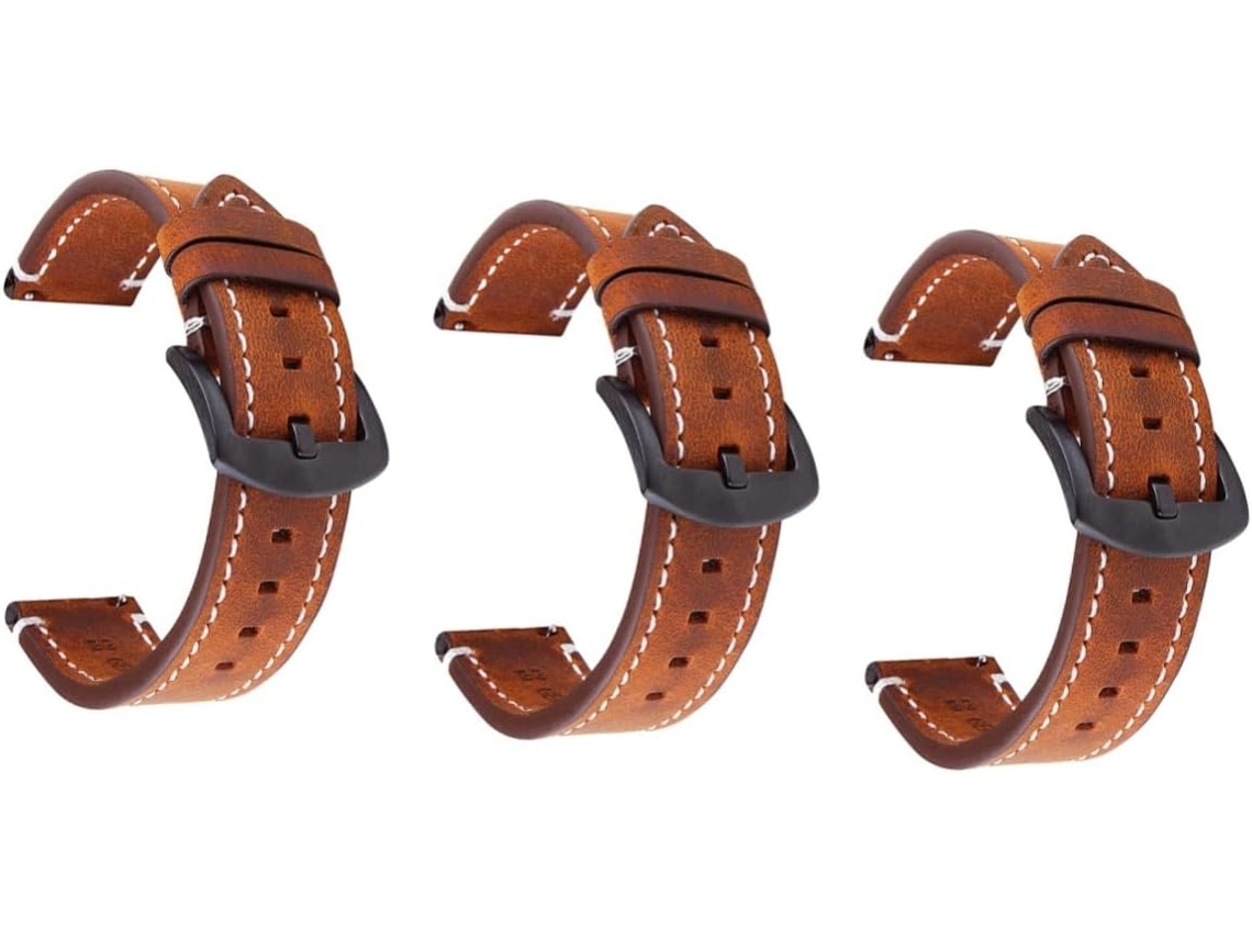 Conjunto De 3 Pulseiras Couro Genuíno Para Relógio, Estilo Retrô,