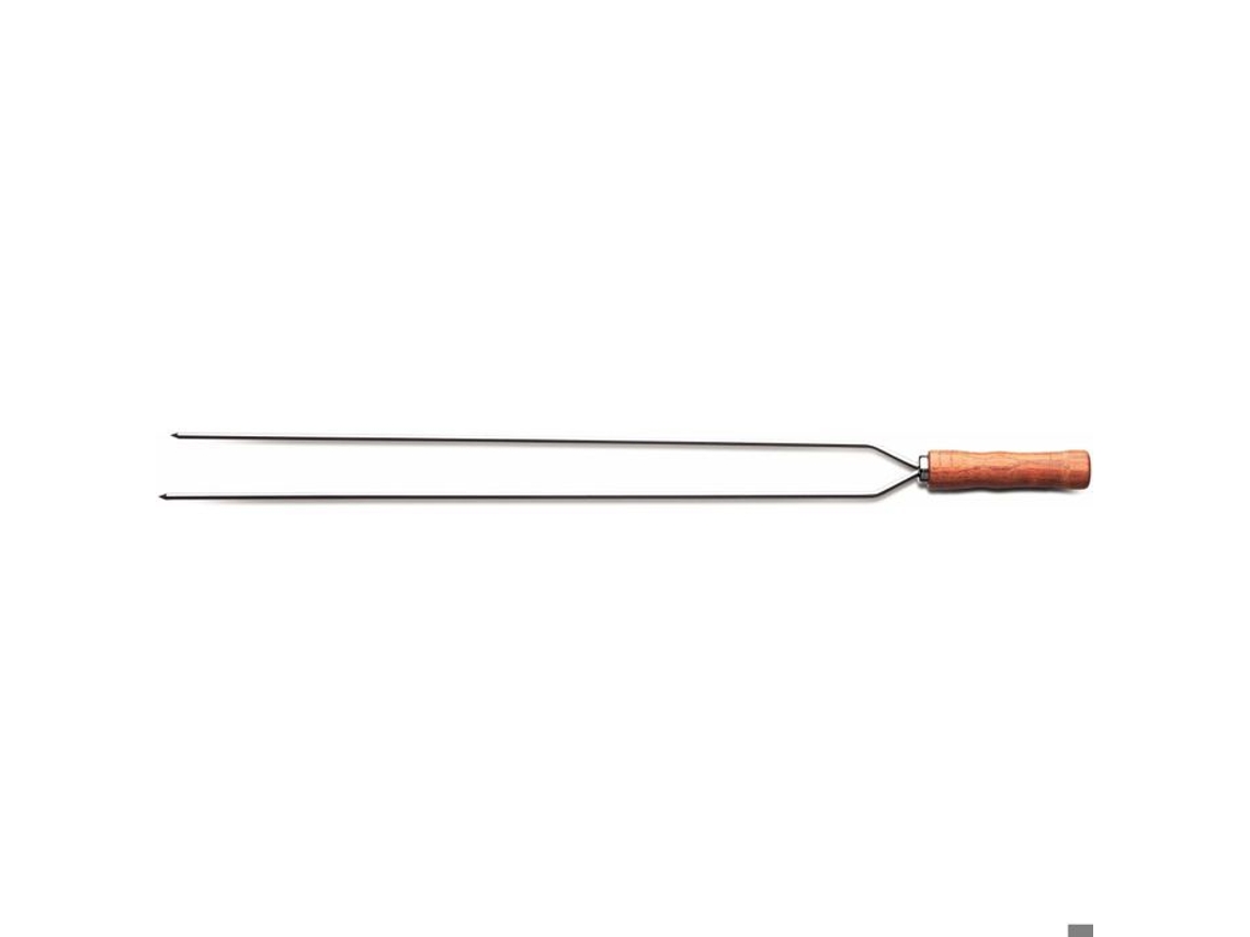 Brochette Dupla Churrasco Tramontina 75cm Inox E Madeira Prateado