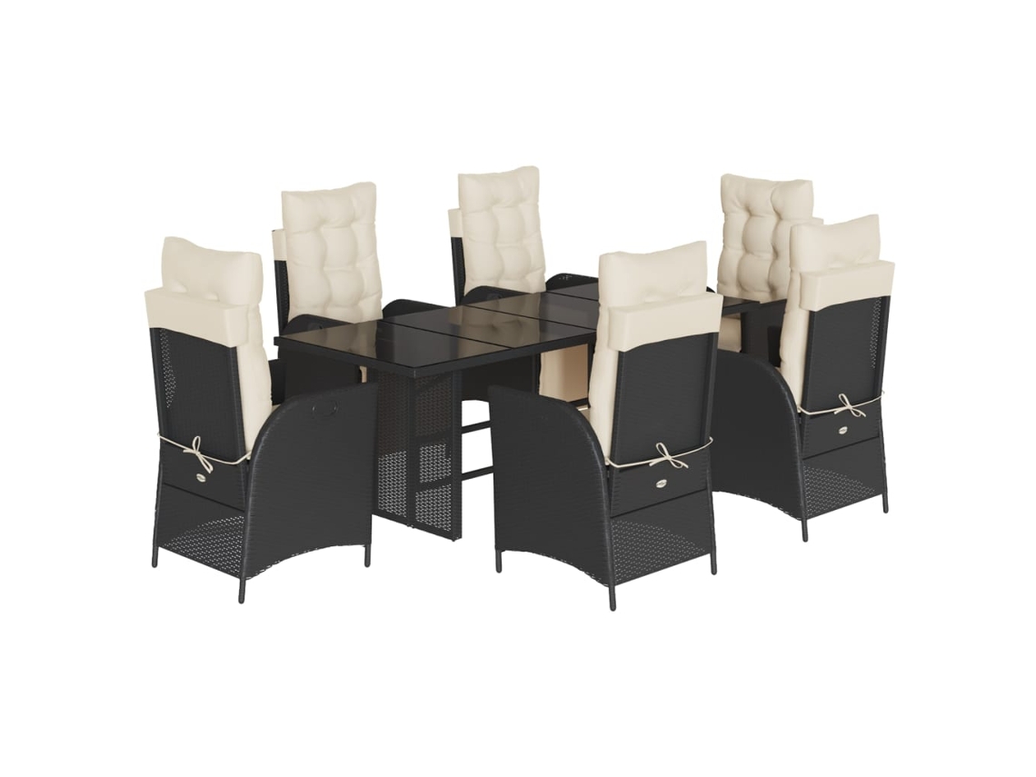 Garden Dining Set, Garden Dining Sets Vidaxl Preto Rattan / Vime (n/a)