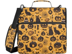 Pasta gótica de Halloween com estampa de abóbora e preta, com bolsas extras, para ombro e mão, diversas opções de bolsas, 3 unidades.