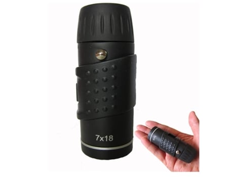 Monóculo 7x18 com Foco Ajustável Portátil Pequeno Telescópio Pequeno Monoscópio À Prova Dágua Preto USHION