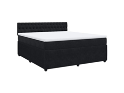 Cama com Molas/colchão 180x200 Cm Veludo Preto MAISON EXCLUSIVE