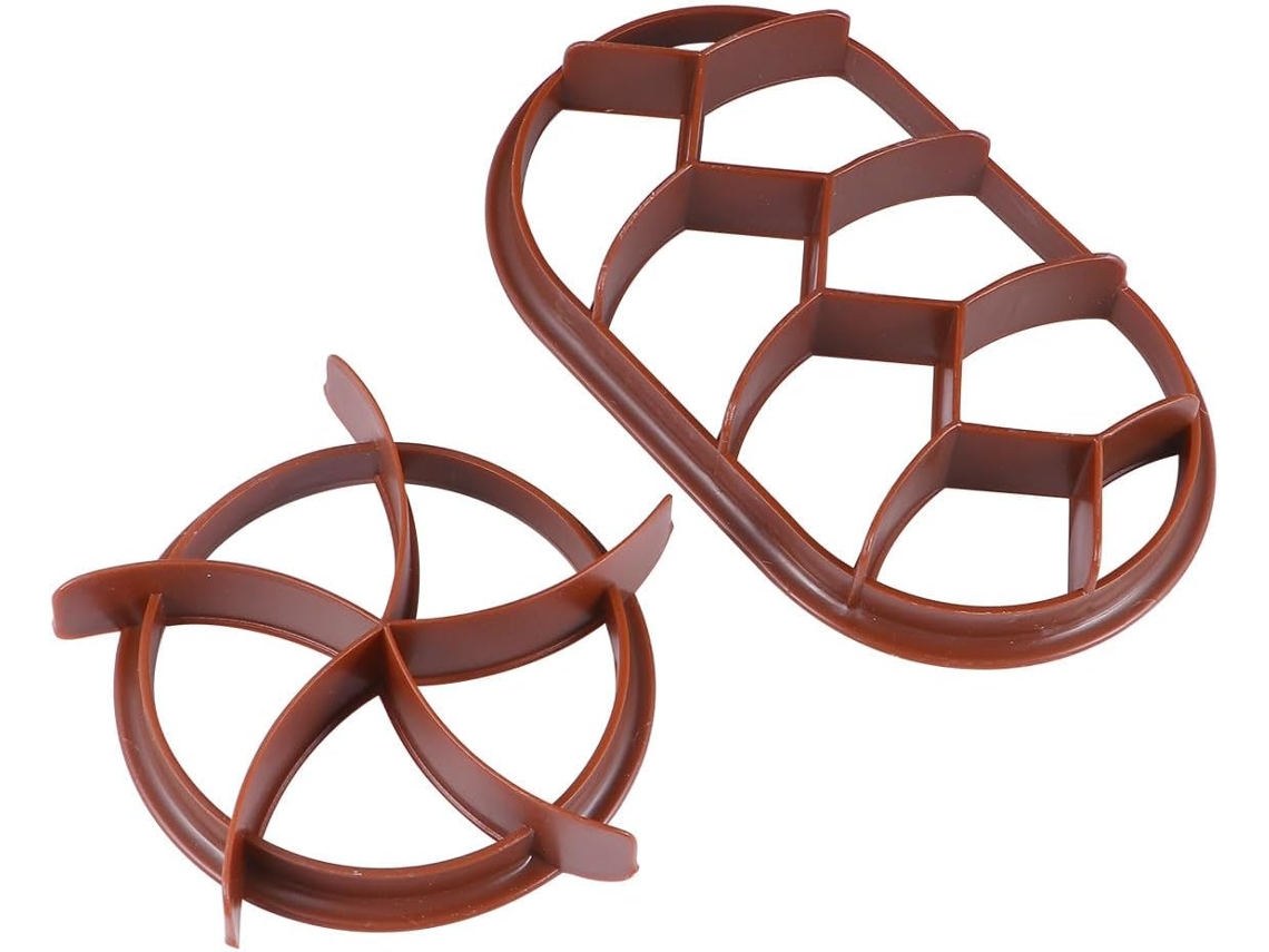 Conjunto com 2 prensas de plástico antiaderente para confeitaria
