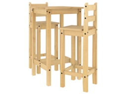 Maison Exclusive - 3 Pcs Conjunto De Bar Pinho Maciço