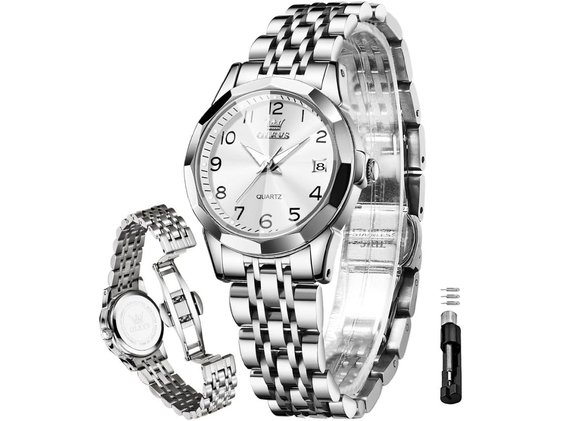 Lurelia Relógio Digital Feminino, Movimento De Quartzo, Visor Digital, Luminoso, Cerâmica, Resistente À Água, Rosa Ouro, Prata