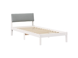 Estrutura da Cama Branco e Cinza Claro 90 X 190 Cm MAISON EXCLUSIVE