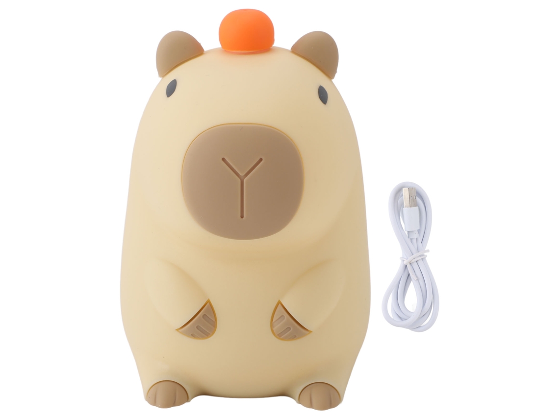 2026 lâmpada Noturna de Silicone Capybara Recarregável Regulável com Bateria 1200mah e Temporizador de 20min para Crianças