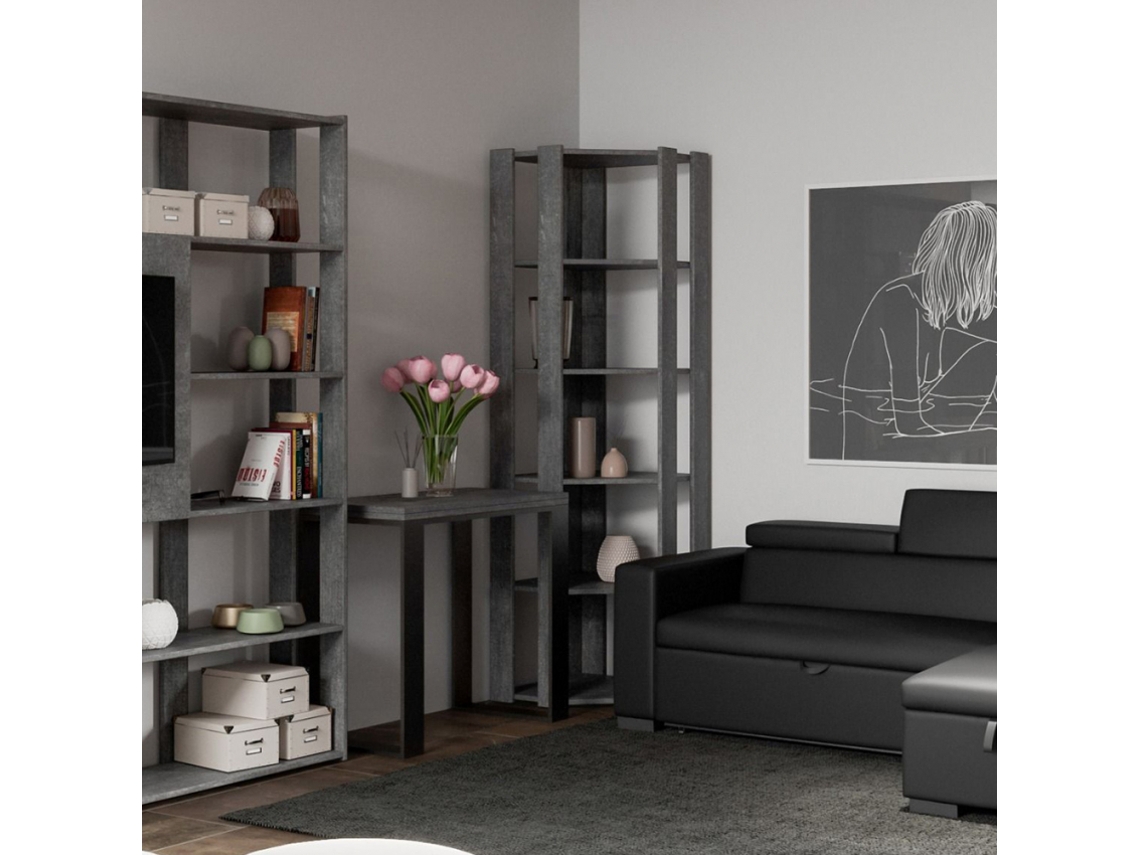 Estante de canto cinza design moderno sala de estar Kato Angolo B Concrete