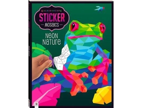 Livro kaleidoscope sticker mosaics: neon nature de hinkler books (inglês)